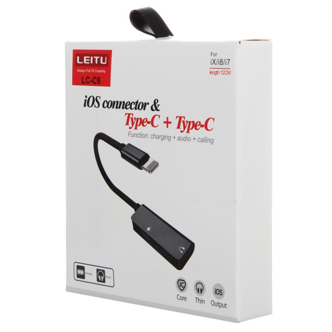 کابل تبدیل ایفون به تایپ سی و جک 3.5 میلیمتر لیتو مدل LC-C6